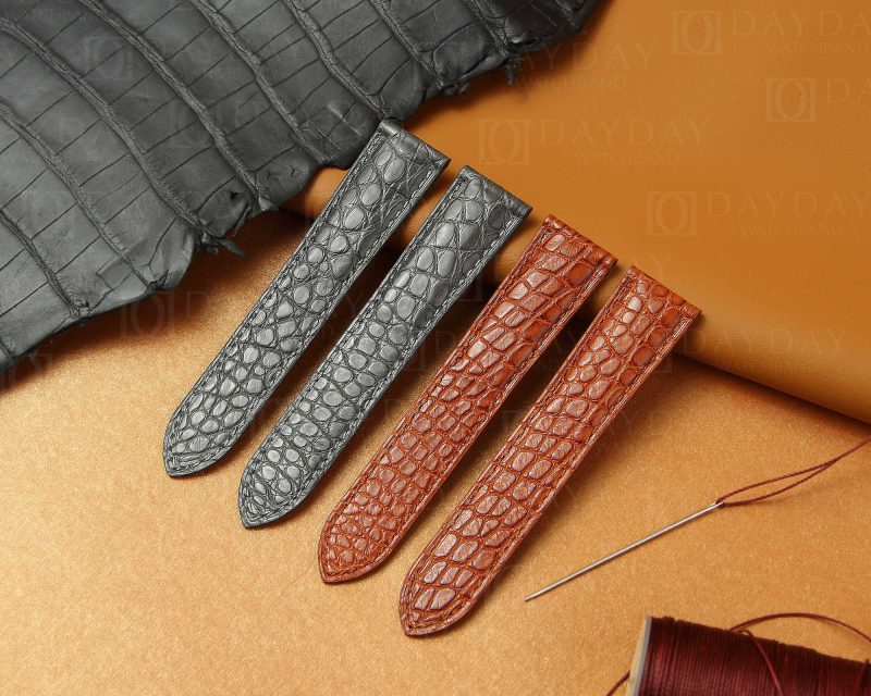 Custom alligator leather watch band for Cartier Tank - replacement strap 16mm 18mm 20mm 23mm