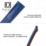Custom genuine reptile skin blue leather Cartier Tank Solo watch band