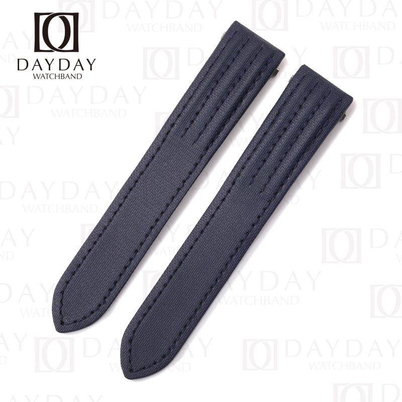 Custom replacement Dark Blue canvas nylon strap for Cartier Roadster watch band 20mm 19mm