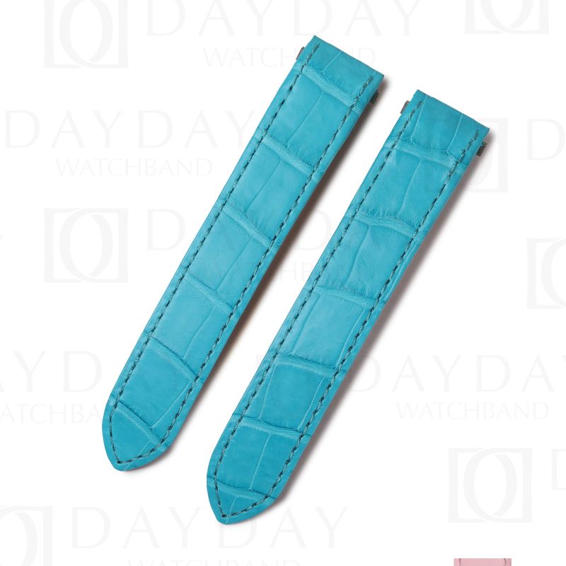 Custom replacement Tiffany Blue alligator watch band for Cartier Roadster straps