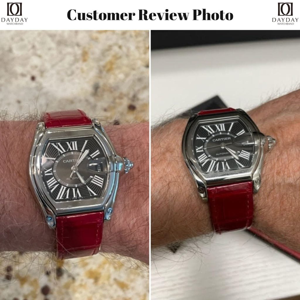 Daydaywatchband customer reviews of handamade custom alligator leather watch strap for Cartier Roadster