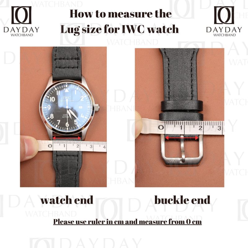Daydaywatchband how to measure lug size for IWC Polit Top Gun and more flat end watches