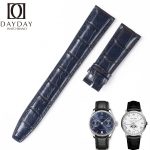 Custom Handmade-genuine alligator-blue-crocodile leather-watch-band replacement-20mm 21mm for-IWC Portofino Portuguese Pilot-straps-for-sale aftermarket