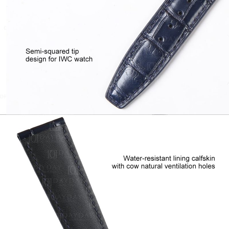 Custom Handmade-genuine alligator leather IWC-Portugieser Portuguese-strap-replacement-for-sale-22mm-custom-made for sale aftermarket