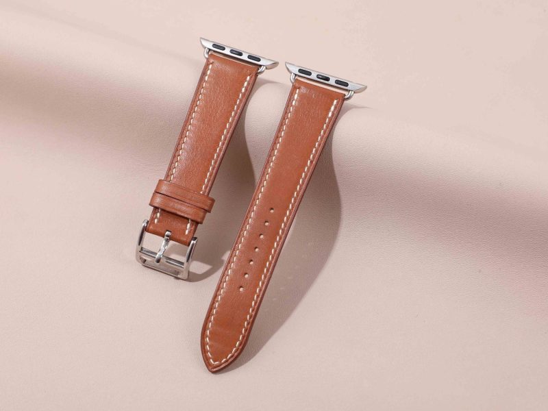 Handmade-custom-brown-leather-strap-for-Hermes-Apple-watch-strap-small