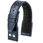 Custom-blue alligator-leather-watch-band strap-with-rivets-22mm-replacement-IWC-Big Pilot-watch-strap