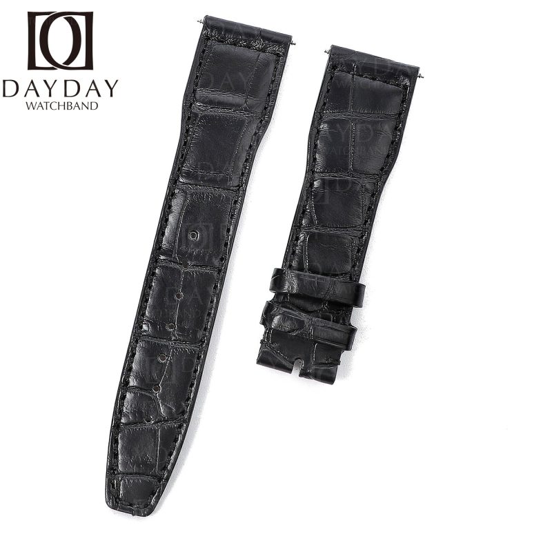 Custom Replacement IWC Pilot Chronograph Top Gun LE PETIT PRINCE Mark XVIII 20mm 21mm black Alligator leather watch band strap