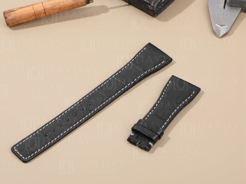 Custom IWC-Da-Vinci-alligator Leather-Strap-Black-Brown-Handmade-watch-band replacement-Shop-Online-for-sale aftermarket
