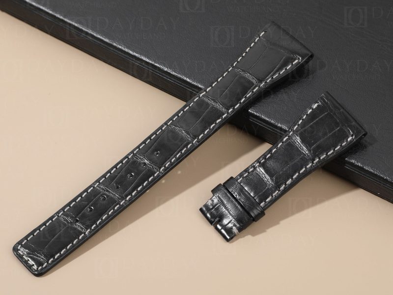 Custom IWC-Schaffhausen Da-Vinci-alligator Leather-Strap-Black-Brown-Handmade-watch-band replacement-Shop-Online-for-sale aftermarket