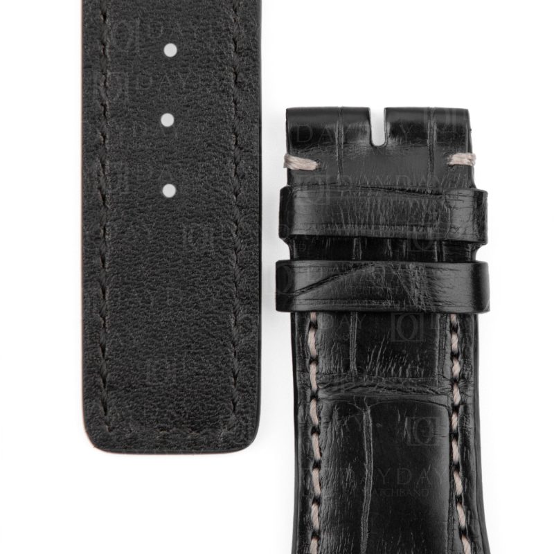 Personalized IWC-Schaffhausen Da-Vinci-crocodile Leather-watch Strap replacement-Black-Brown-Handmade-watch-band-Shop-Online-for-sale at low price