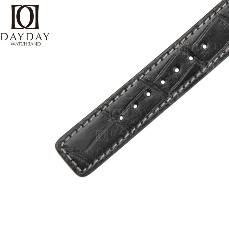 Personalized IWC-Schaffhausen Da-Vinci-crocodile Leather-watch Strap replacement-Black-Brown-Handmade-watch-band-Shop-Online-for-sale at low price