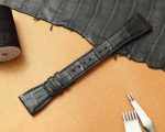 Personalized IWC-Schaffhausen Da-Vinci-Calendar Chronograph crocodile Leather-watch Strap replacement-Black-Brown-Handmade-watch-band-Shop-Online-for-sale at low price