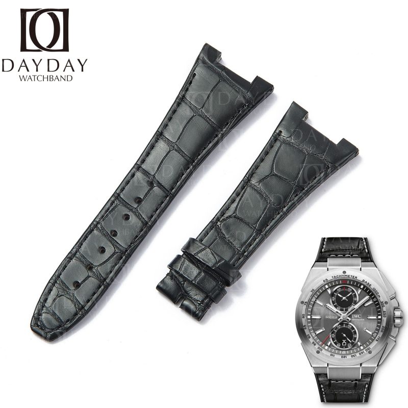 IWC-Ingenieur-3227-3239-IW378401-IW378404-29mm-IW323601-Mission-Earth-Replacement-Black-Leather-band-strap