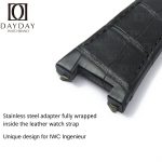 IWC-Schaffhause Ingenieur-3227-3239-IW378401-IW378404-29mm-IW323601-Mission-Earth-Replacement-Black-alligator Leather-band-strap
