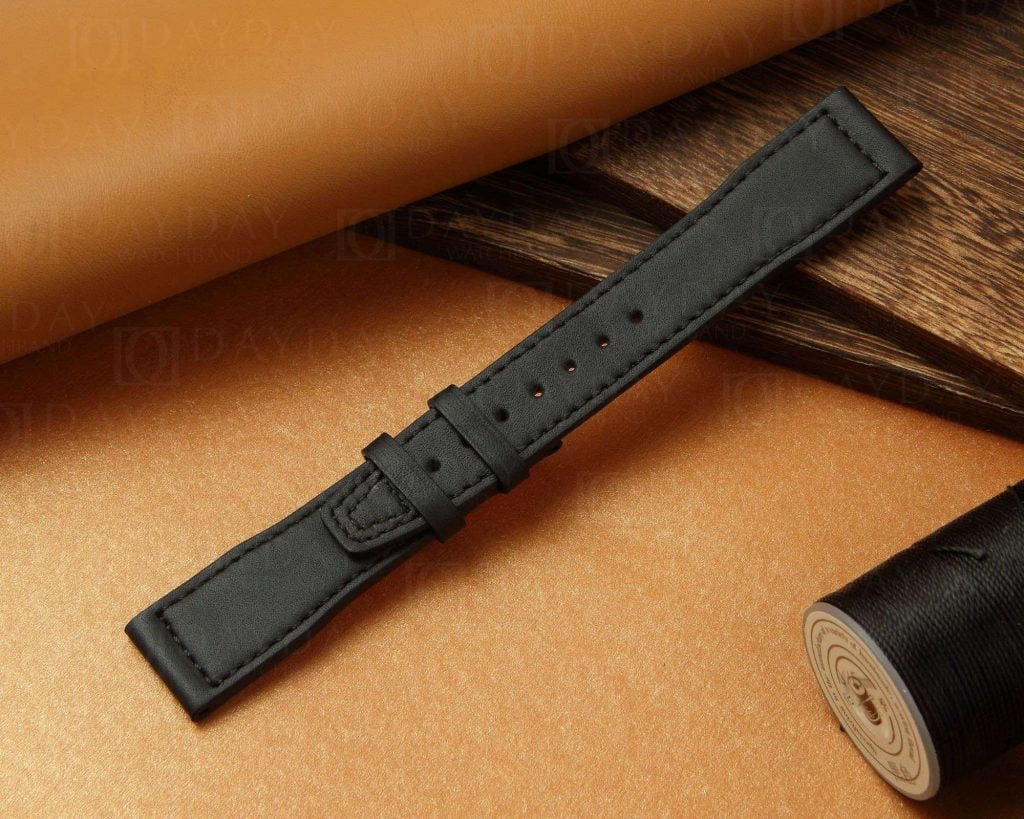 Personalized bespoke IWC Pilot LE PETIT PRINCE Mark XVIII XVII 20mm 21mm Black calfskin leather watch band straps replacement for sale