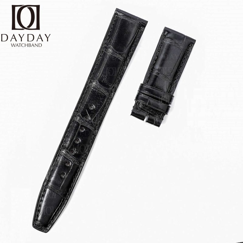 Custom Handmade-genuine black alligator leather IWC-Portugieser Portuguese Portofino-strap-replacement-for-sale-22mm-custom-made for sale at low price