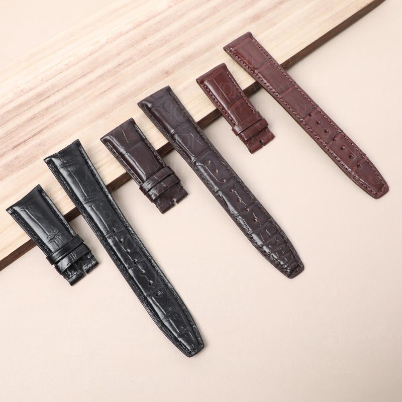 Custom Handmade-genuine black brown alligator leather IWC-Portugieser Portuguese Portofino-strap-replacement-for-sale-20mm 21mm 22mm-custom-made for sale at low price