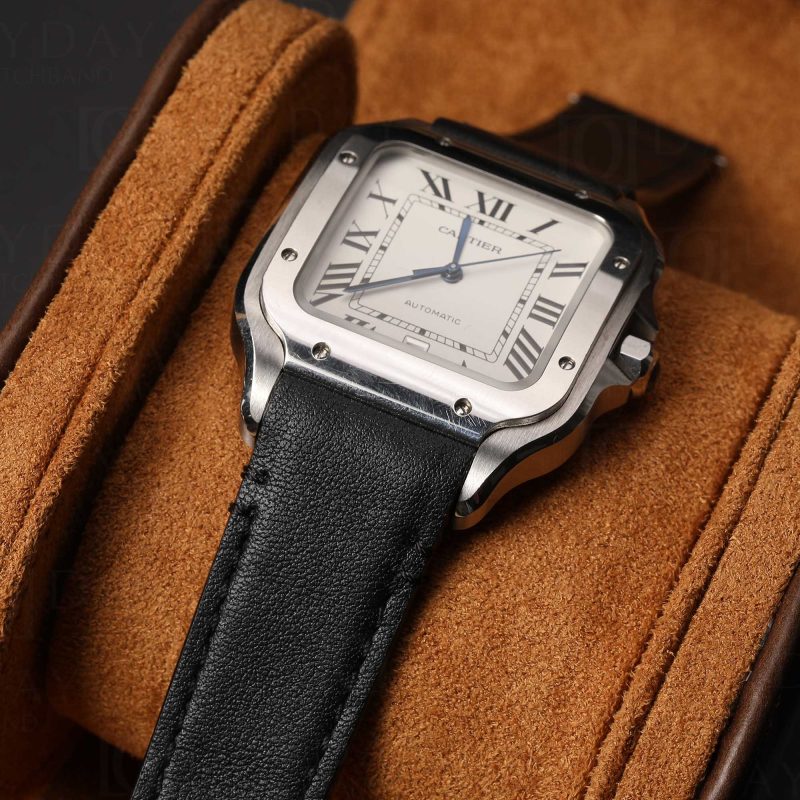 NEW Cartier Santos quickswitch Black brown replacement watch band for sale custom handmade (5)