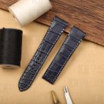 New Cartier Santos Quickswitch Dark blue leather strap alligator watch band