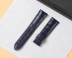 custom handmade Patek Philippe Calatrava Pilot Travel Time 5524R blue watch band alligator crocodile leather watch strap replacement