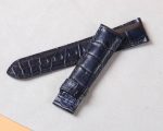 custom handmade Patek Philippe PP Calatrava Pilot Travel Time5524R blue watch band alligator leather watch strap