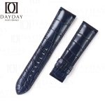 custom handmade Patek Philippe Calatrava Pilot Travel Time 5524R blue watch band alligator leather watch strap
