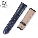 custom handmade Patek Philippe Calatrava Pilot Travel Time 5524R blue watch band alligator leather watch strap replacement