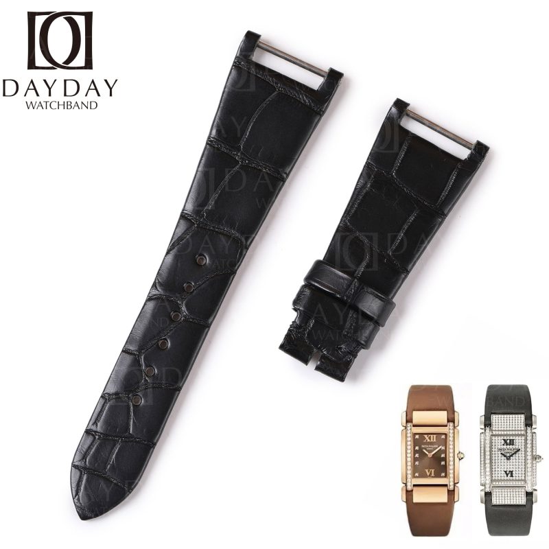 custom handmade Patek Philippe Twenty-4 24 Four black watch band-alligator leather watch strap replacement