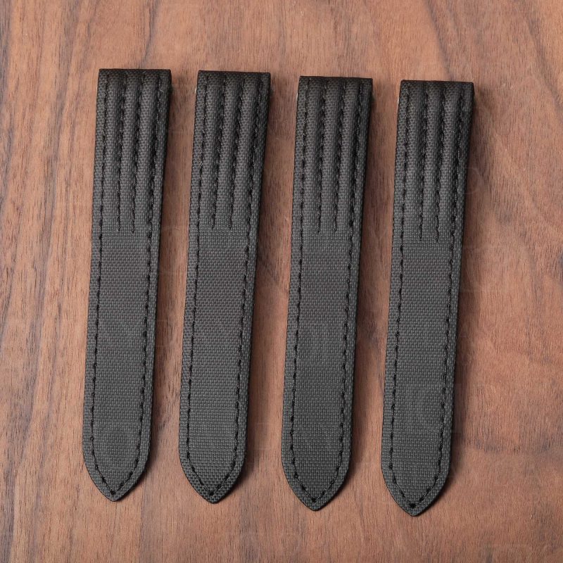 Shop 19mm 20mm custom black nylon canvas kevlar watch strap band replacement for Cartier Roadster XL GMT, S , 2510, Chronograph for sale aftermarket