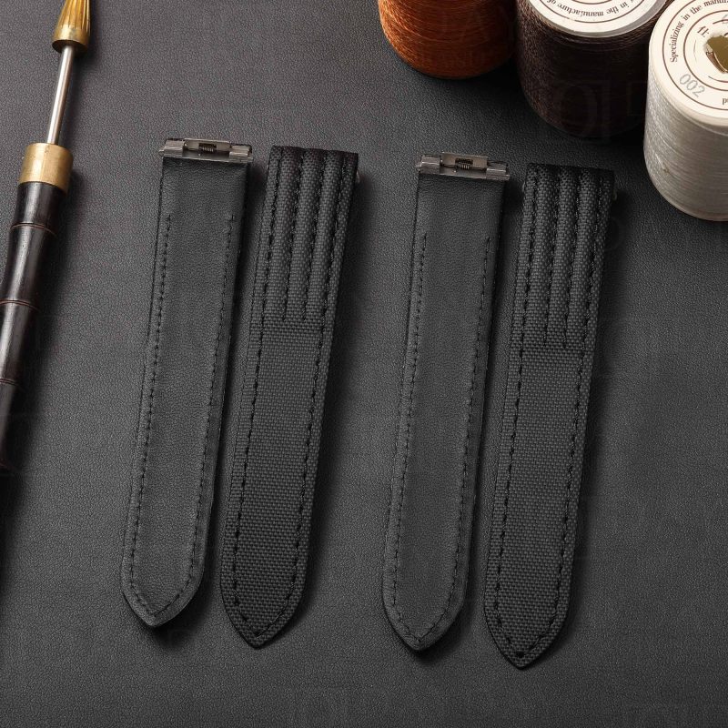 Shop original style 19mm 20mm custom black nylon canvas kevlar watch straps band replacement for Cartier Roadster XL GMT, S , 2510, Chronograph for sale aftermarket