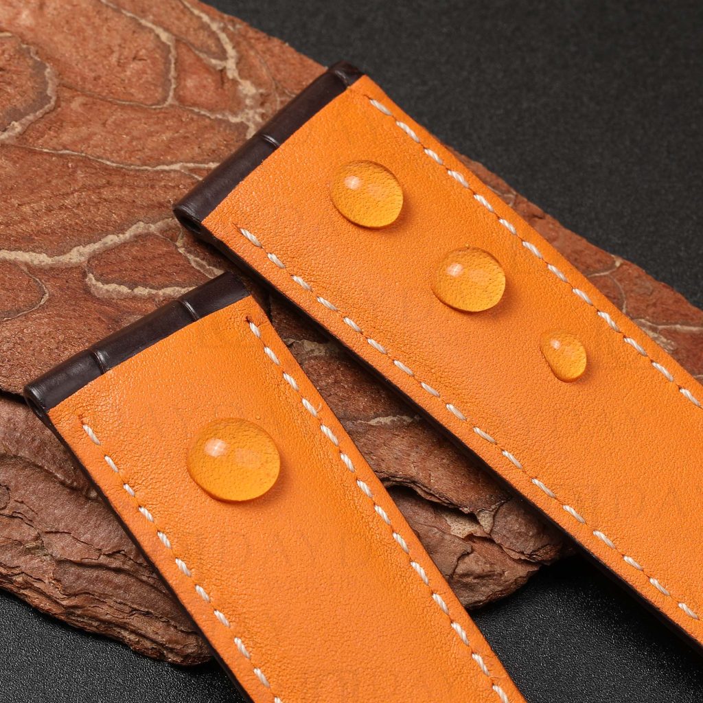 Waterproof Sweatproof santoni orange Itlian calfskin leather strap band replacement for IWC Pilots Portugieser Portofino Da Vinci Le Petit Prince
