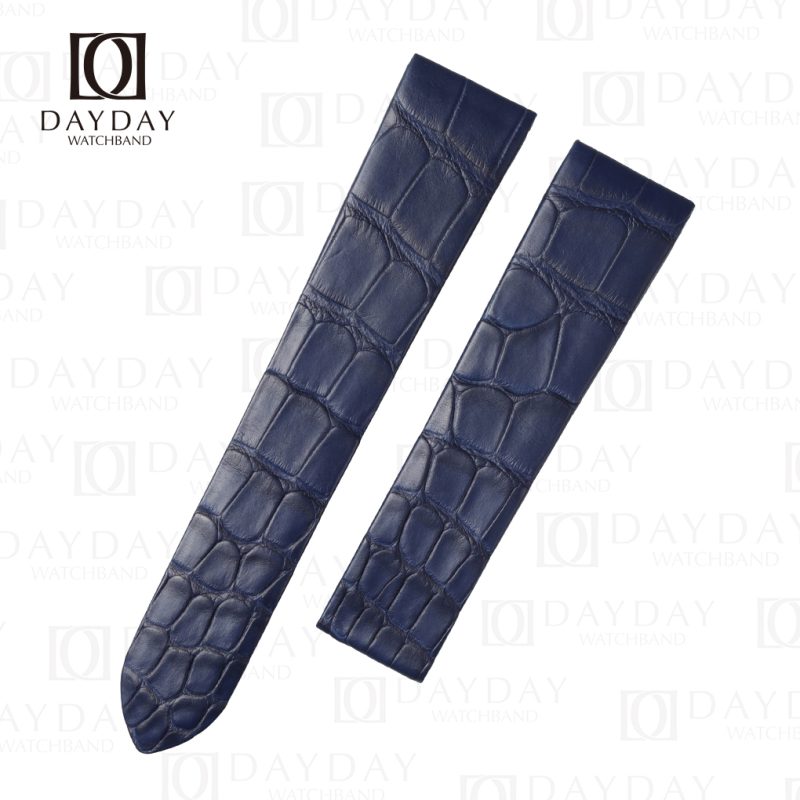 custom Dark blue crocodile leather watch band for santos dumont watch large xl 1575 price