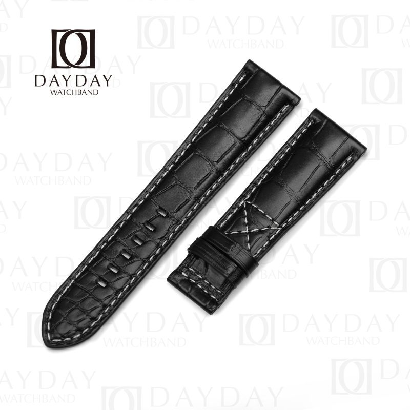 custom handmade Patek Philippe 5524R Black watch band alligator leather watch strap