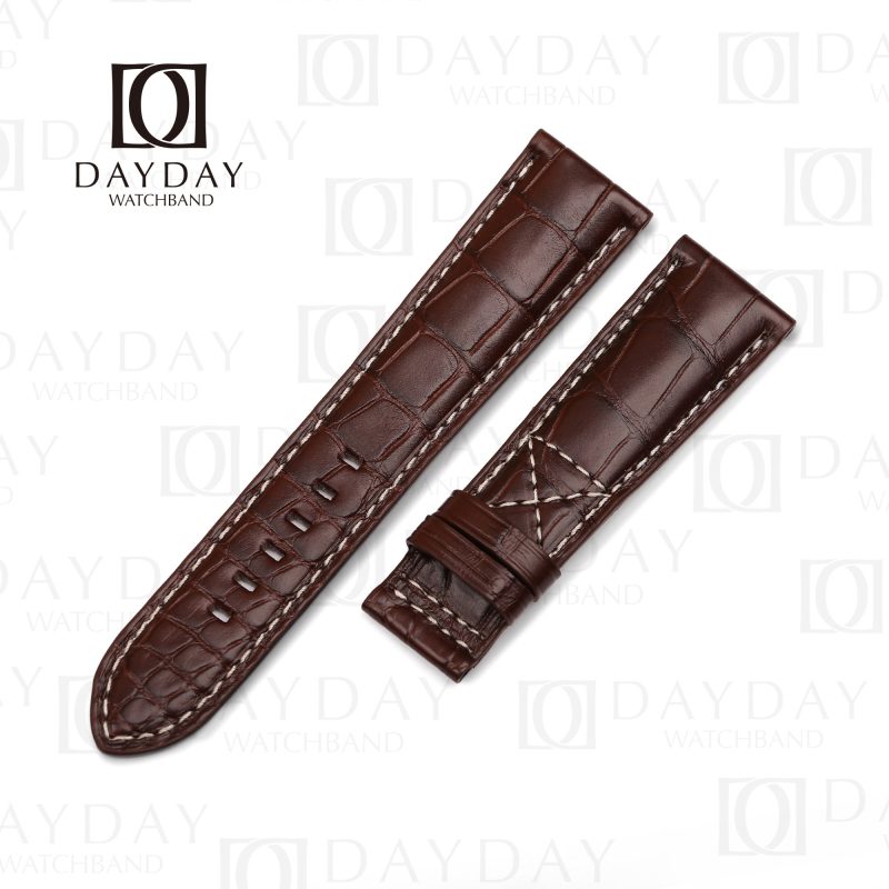 custom handmade Patek Philippe Calatrava Complications 5524R Brown watch band alligator leather watch strap (1)