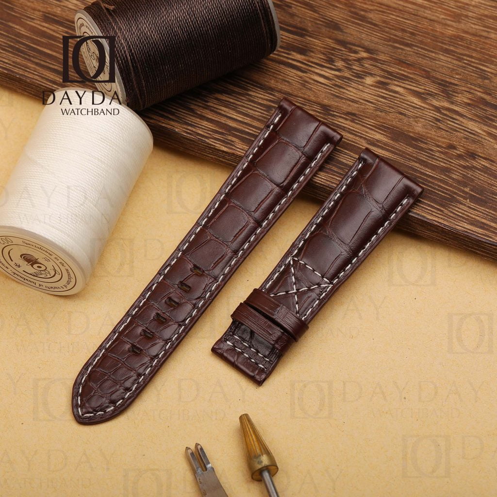 custom handmade Patek Philippe 5524R Brown watch band alligator leather watch strap (2)