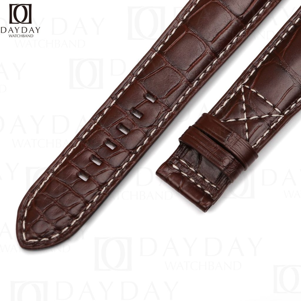 custom-handmade-Patek-Philippe-Calatrava 5524R-Brown-watch-band-alligator-leather-watch-strap