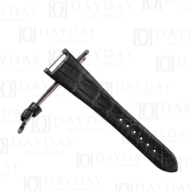 custom handmade Patek Philippe Twenty-4 Black watch band-alligator leather watch strap (5)