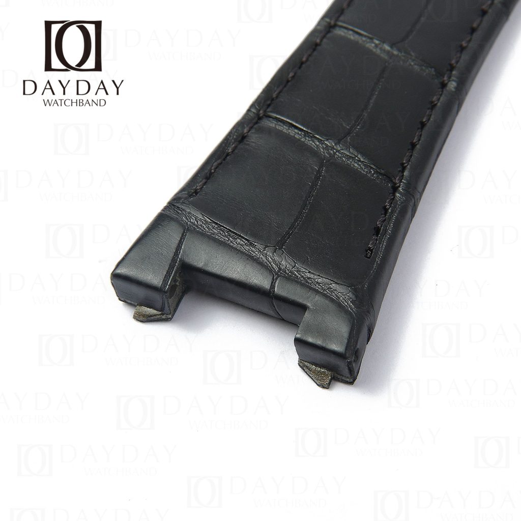 handmade black alligator leather strap band replacement for IWC Big Ingenieur Chronograph Silberpfeil