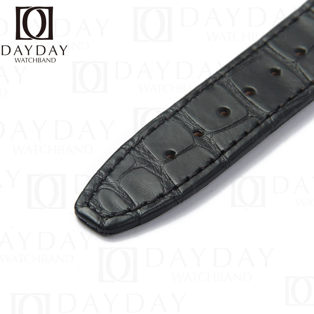 handmade black alligator leather strap band replacement tail for IWC Big Ingenieur Chronograph Silberpfeil