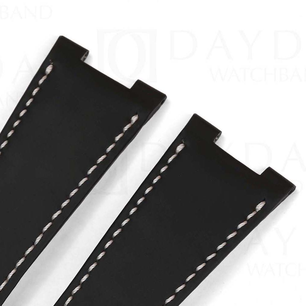 watch band replacement black calfskin leather watchband for Patek Phillipe PP Nautilus 5712 5711 straps