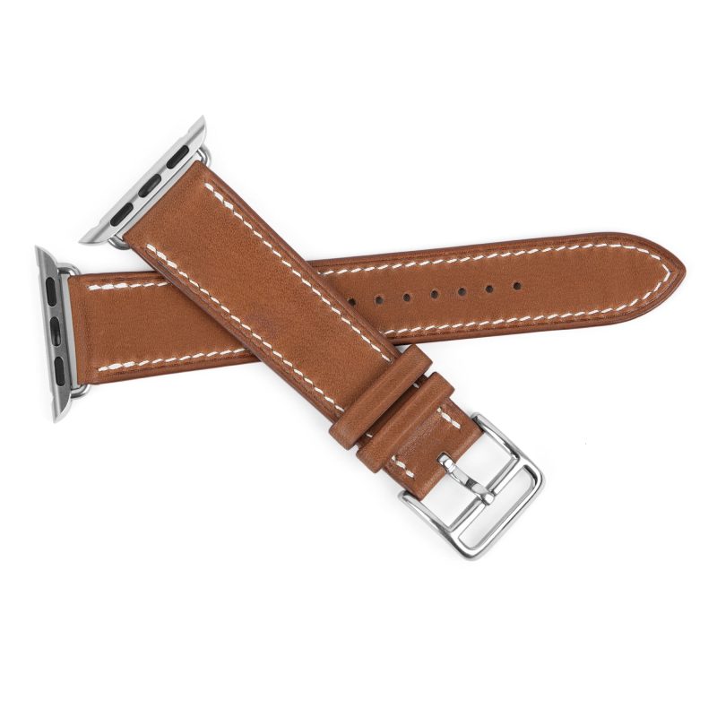 Handmade-custom-brown-leather-strap-for-Hermes-Apple-watch-strap-small