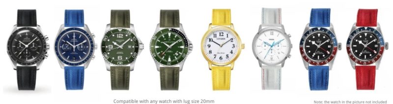 20mm-Velcro-watch-band-for-Rolex-Omega-Patek-Philippe-Blancpain-sailcloth-Canvas-nylon-strap