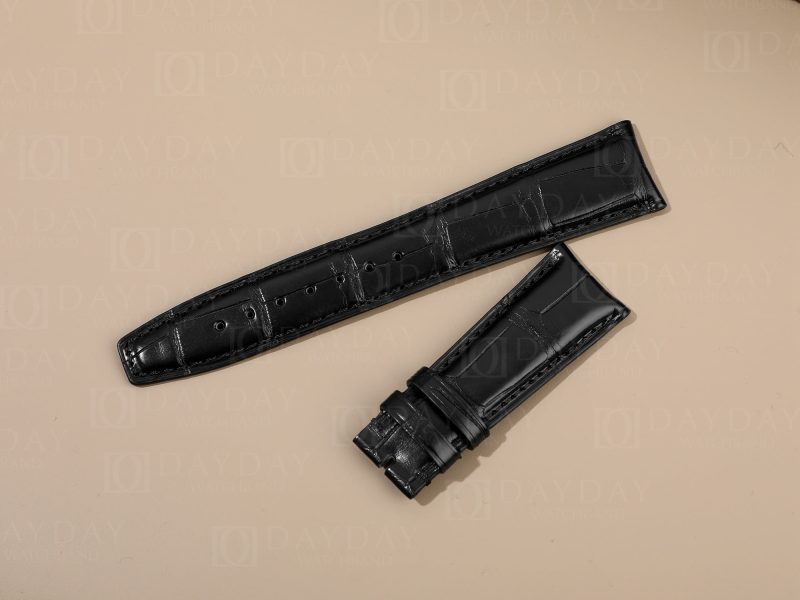 Custom handmade replacement black alligator leather watch band strap 20mm 22mm for IWC Portuguese Portofino watch aftermarket for sale