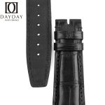 Personalized Handmade 20mm 22mm replacement black alligator leather watch band strap curved end fit for IWC Schaffhausen Portofino Portuguese Portugieser strap