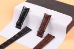 Personalized Handmade 20mm 22mm replacement brown black alligator leather watch band curved end fit for IWC Schaffhausen Portofino Portuguese Portugieser strap