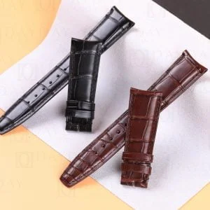 Custom Handmade 20mm 22mm replacement brown black alligator leather watch band curved end fit for IWC Portuguese Portugieser strap aftermarket