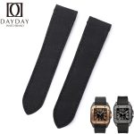 Custom handmade strap for Cartier-santos-100 Midsize, Large, XL quickswitch-nylon canvas-strap-black-watch-band-replacement-for-sale