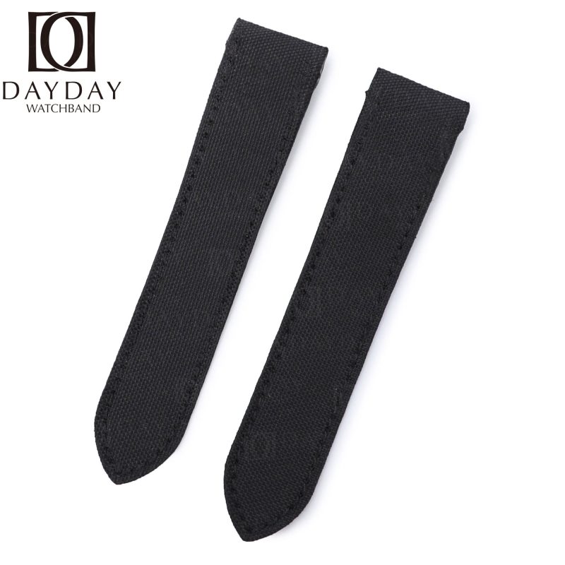 Custom handmade strap for Cartier-santos-100 Midsize, Large, XL quickswitch-nylon canvas-strap-black-watch-band-replacement-for-sale