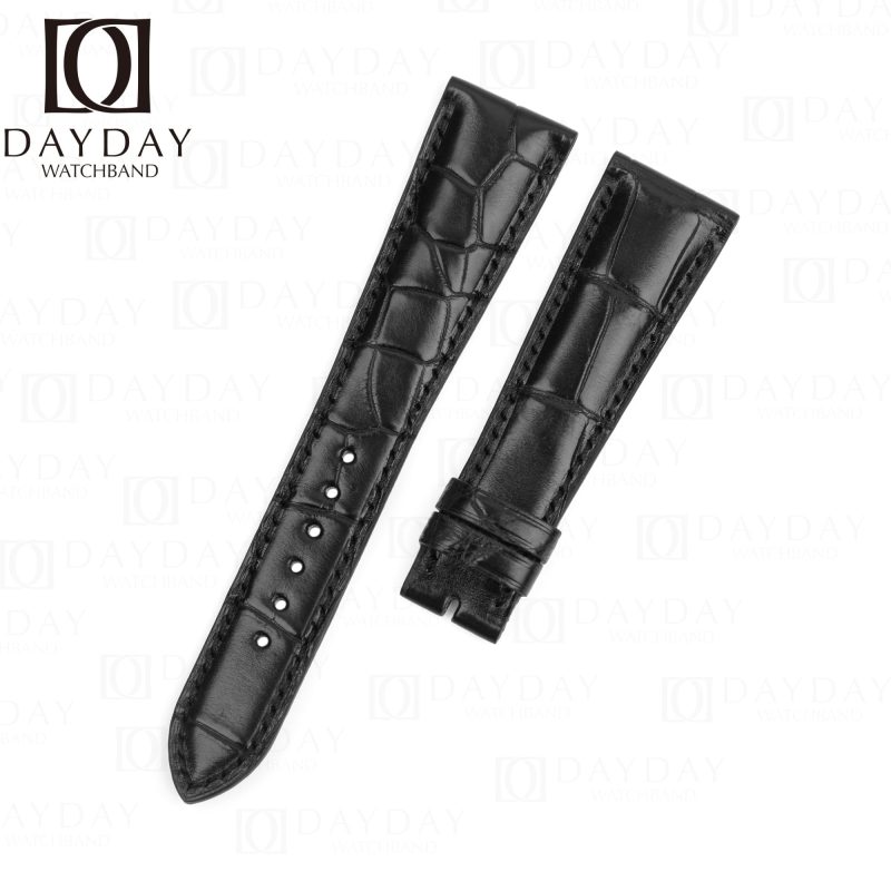 Black Alligator leather watch band Patek Philippe PP Calatrava Complications strap replacement for sale