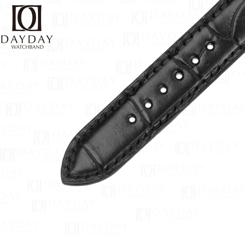 Black Alligator leather watch band Patek Philippe Calatrava Complications strap replacement for sale